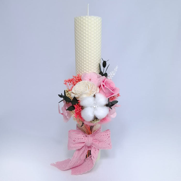 Lumanare Botez Ceara Naturala Albine si Flori Uscate-livrare-gratuita-atelierul-floral-infinity. [2]