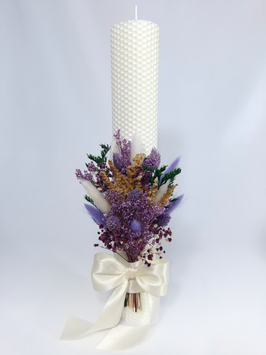 Lumanare Botez Ceara Naturala Albine si Flori Uscate-Flori Criogenate-livrare-gratuita-atelierul-floral-infinity. [2]