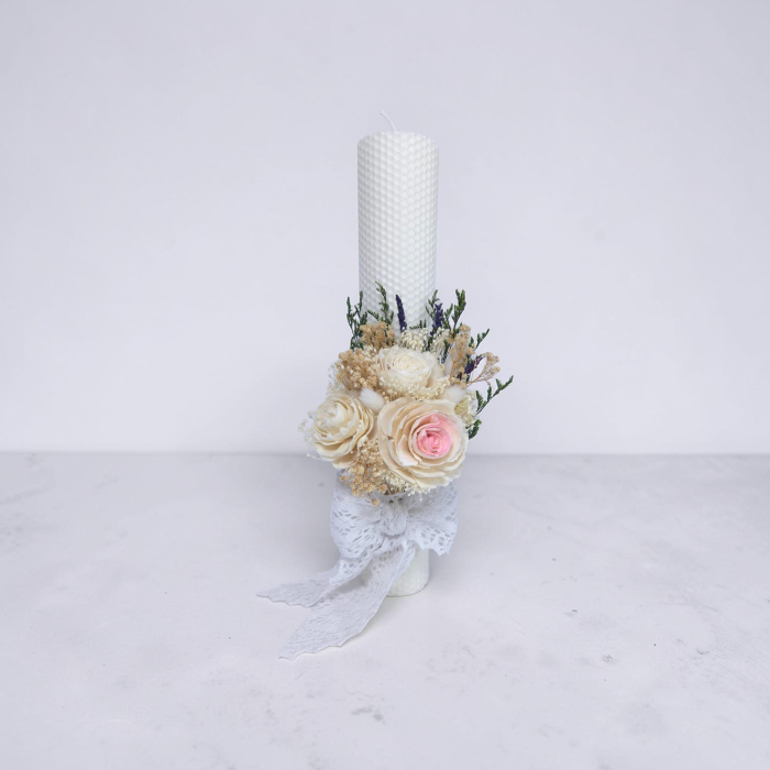 Lumanare Botez -Trandafiri Ming-livrare-gratuita-atelierul-floral-infinity. [2]