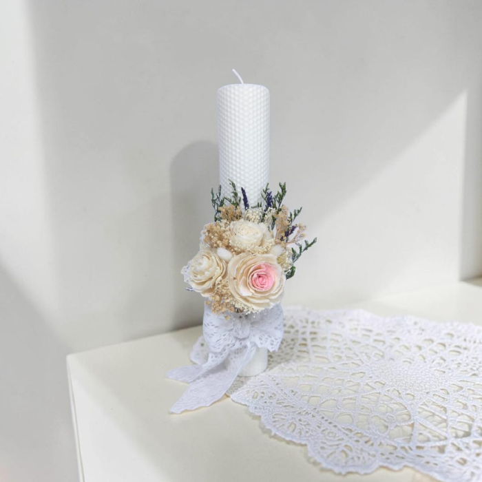 Lumanare Botez -Trandafiri Ming-livrare-gratuita-atelierul-floral-infinity. [3]