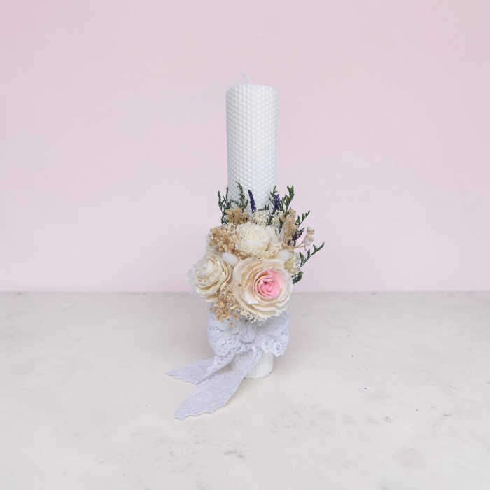 Lumanare Botez -Trandafiri Ming-livrare-gratuita-atelierul-floral-infinity. [3]