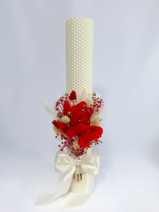 Lumanare Botez Ceara Naturala Albine si Flori Uscate-Flori Criogenate-livrare-gratuita-atelierul-floral-infinity. [2]