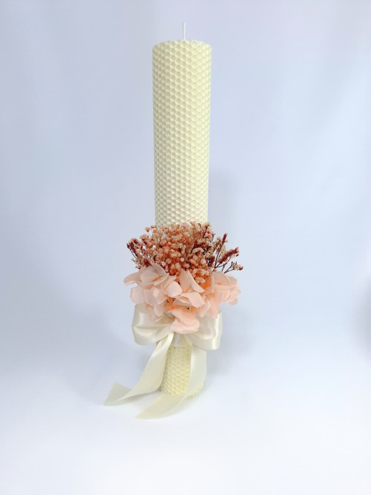 Lumanare Botez Ceara Naturala Albine si Hortensie Criogenata-livrare-gratuita-atelierul-floral-infinity. [3]