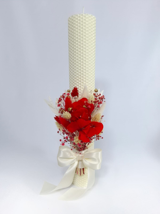Lumanare Botez Ceara Naturala Albine si Flori Uscate-Flori Criogenate-livrare-gratuita-atelierul-floral-infinity. [3]