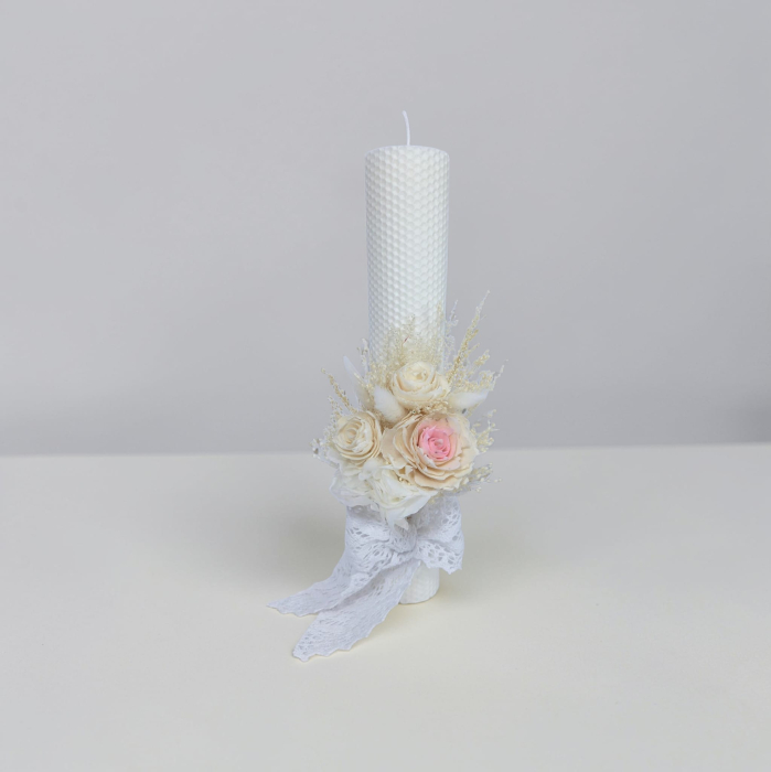 Lumanare Botez -Trandafiri Ming-livrare-gratuita-atelierul-floral-infinity. [2]