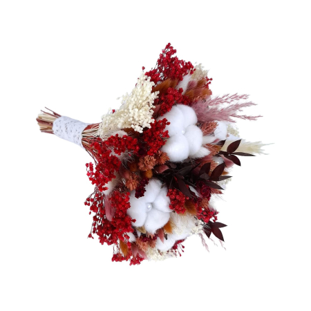 Buchete Mireasă și Nașă - buchet-mireasa-flori-de-bumbac-handmade-livrare-gratuita-infinity.