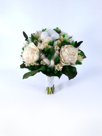 Buchete Mireasă și Nașă - buchet-mireasa-flori-de-bumbac-handmade-livrare-gratuita-infinity.