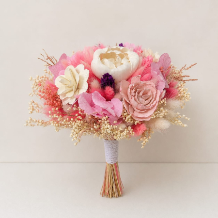 Buchete Mireasă și Nașă - buchet-mireasa-flori-criogenate-si-uscate-handmade-livrare-gratuita-infinity.