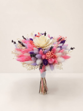 Buchete Mireasă și Nașă - buchet-domnisoare de onoare -flori-uscate-handmade-livrare-gratuita-infinity.