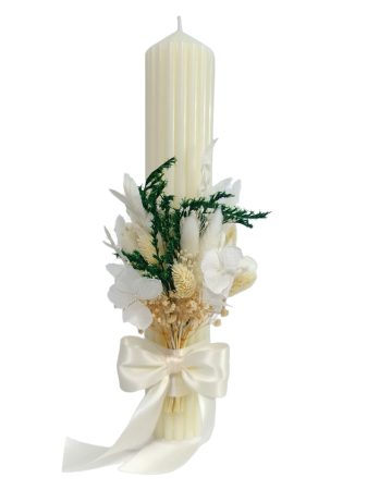 Fetițe - Lumanare Botez -flori criogenate si uscate-livrare-gratuita-atelierul-floral-infinity.