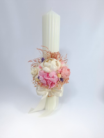 Lumanare Botez Ceara Naturala Albine si Flori Uscate-Flori Ming-livrare-gratuita-atelierul-floral-infinity. [1]