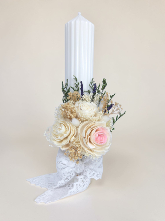 Fetițe - Lumanare Botez -Trandafiri Ming-livrare-gratuita-atelierul-floral-infinity.