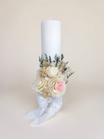 Fetițe - Lumanare Botez -Trandafiri Ming-livrare-gratuita-atelierul-floral-infinity.