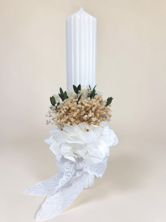 Lumanare Botez -Gypsophilla si Hortensie -livrare-gratuita-atelierul-floral-infinity. [2]