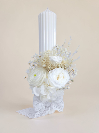 Fetițe - Lumanare Botez -Ranunculus criogenat-livrare-gratuita-atelierul-floral-infinity.