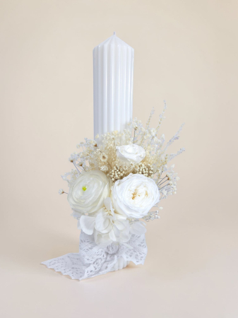 Lumanare Botez -Ranunculus criogenat-livrare-gratuita-atelierul-floral-infinity. [2]