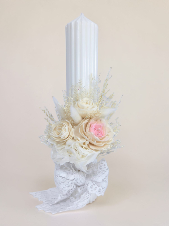 Fetițe - Lumanare Botez -Trandafiri Ming-livrare-gratuita-atelierul-floral-infinity.