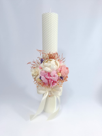 Lumanare Botez Ceara Naturala Albine si Flori Uscate-livrare-gratuita-atelierul-floral-infinity. [2]