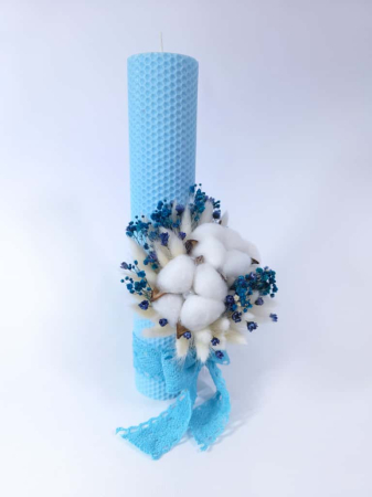 Lumanare Botez Ceara Naturala Albine si Flori de Bumbac-Flori Criogenate-livrare-gratuita-atelierul-floral-infinity. [4]