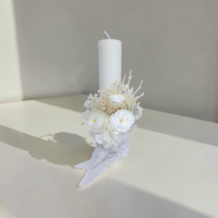 Fetițe - Lumanare Botez -Ranunculus criogenat-livrare-gratuita-atelierul-floral-infinity.
