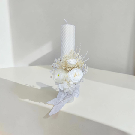 Lumanare Botez -Ranunculus criogenat-livrare-gratuita-atelierul-floral-infinity. [1]