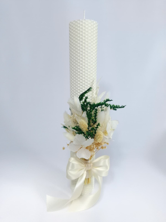 Lumanare Botez Ceara Naturala Albine si Flori Uscate-Flori Criogenate-livrare-gratuita-atelierul-floral-infinity. [2]