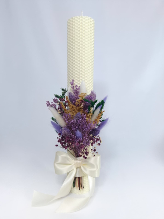 Lumanare Botez Ceara Naturala Albine si Flori Uscate-Flori Criogenate-livrare-gratuita-atelierul-floral-infinity. [5]
