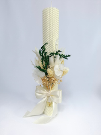 Lumanare Botez Ceara Naturala Albine si Flori Uscate-Flori Criogenate-livrare-gratuita-atelierul-floral-infinity. [1]