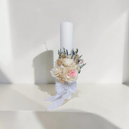 Lumanare Botez -Trandafiri Ming-livrare-gratuita-atelierul-floral-infinity. [1]