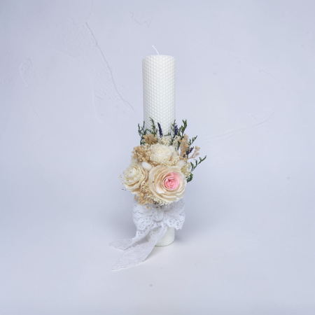 Fetițe - Lumanare Botez -Trandafiri Ming-livrare-gratuita-atelierul-floral-infinity.