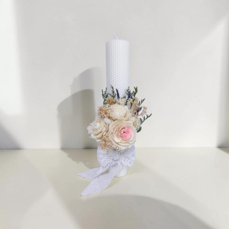 Fetițe - Lumanare Botez -Trandafiri Ming-livrare-gratuita-atelierul-floral-infinity.