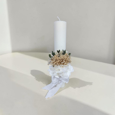 Lumanare Botez - Gypsophilla si Hortensie-livrare-gratuita-atelierul-floral-infinity. [2]