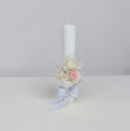 Lumanare Botez -Trandafiri Ming-livrare-gratuita-atelierul-floral-infinity. [1]