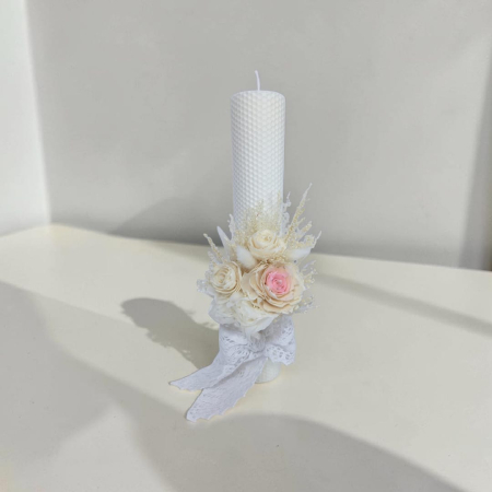 Fetițe - Lumanare Botez -Trandafiri Ming-livrare-gratuita-atelierul-floral-infinity.