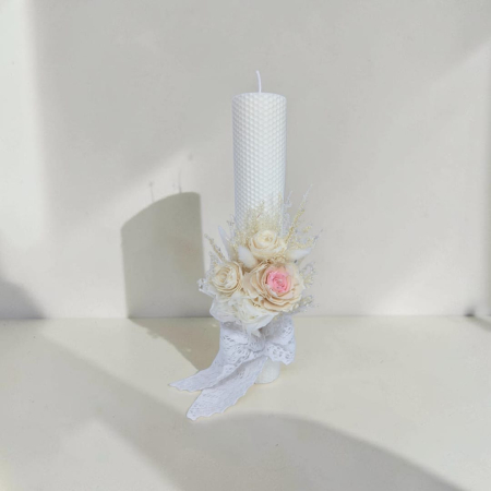 Lumanare Botez -Trandafiri Ming-livrare-gratuita-atelierul-floral-infinity. [1]