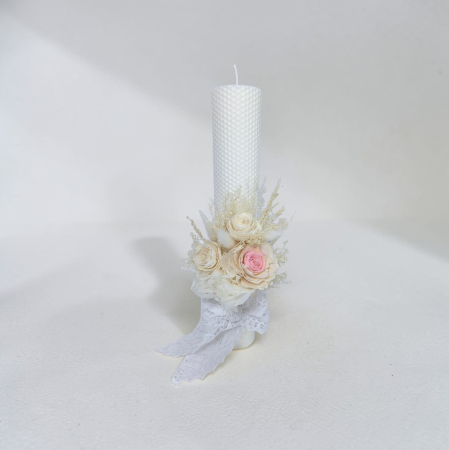 Fetițe - Lumanare Botez -Trandafiri Ming-livrare-gratuita-atelierul-floral-infinity.