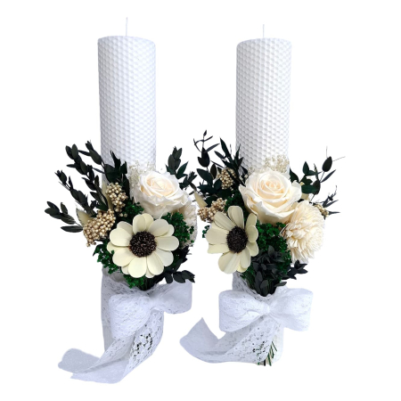 Lumânări de nuntă - lumanari-nunta-flori-criogenate-si-uscate-livrare-gratuita-atelierul-floral-infinity.