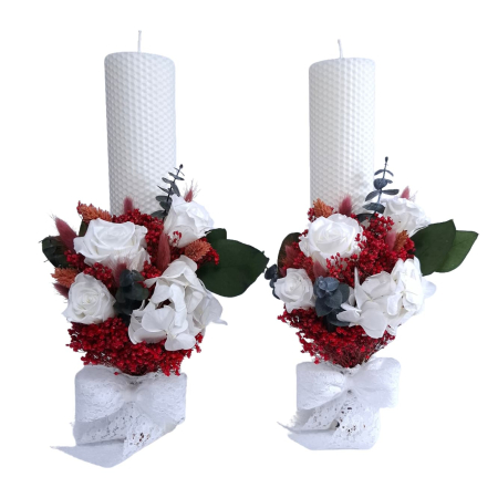 Lumânări de nuntă - lumanari-nunta-flori-criogenate-si-uscate-livrare-gratuita-atelierul-floral-infinity.