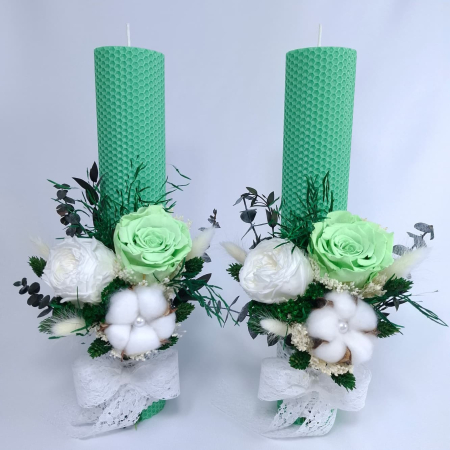 Lumânări de nuntă - lumanari-nunta-flori-criogenate-si-uscate-livrare-gratuita-atelierul-floral-infinity.
