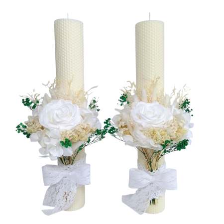 Lumânări de nuntă - lumanari-nunta-flori-criogenate-si-uscate-livrare-gratuita-atelierul-floral-infinity.