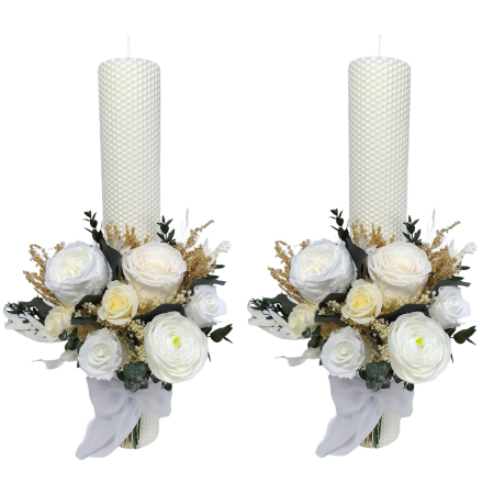 Lumânări de nuntă - lumanari-nunta-flori-criogenate-si-uscate-livrare-gratuita-atelierul-floral-infinity.