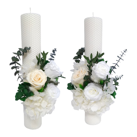 Lumânări de nuntă - lumanari-nunta-flori-criogenate-si-uscate-livrare-gratuita-atelierul-floral-infinity.