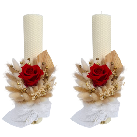 Lumânări de nuntă - lumanari-nunta-flori-criogenate-si-uscate-livrare-gratuita-atelierul-floral-infinity.