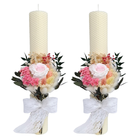 Lumânări de nuntă - lumanari-nunta-flori-criogenate-si-uscate-livrare-gratuita-atelierul-floral-infinity.