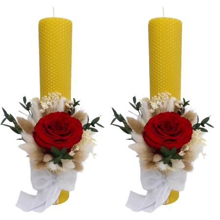 Lumânări de nuntă - lumanari-nunta-flori-criogenate-si-uscate-livrare-gratuita-atelierul-floral-infinity.