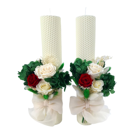 Lumânări de nuntă - lumanari-nunta-flori-criogenate-si-uscate-livrare-gratuita-atelierul-floral-infinity.