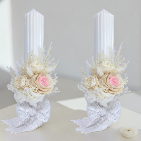 Lumânări de nuntă - lumanari-nunta-flori-criogenate-si-uscate-livrare-gratuita-atelierul-floral-infinity.