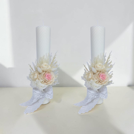Lumânări de nuntă - lumanari-nunta-flori-criogenate-si-uscate-livrare-gratuita-atelierul-floral-infinity.