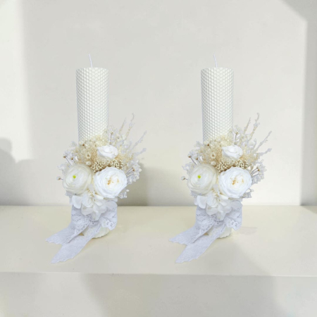Lumânări de nuntă - lumanari-nunta-flori-criogenate-si-uscate-livrare-gratuita-atelierul-floral-infinity.