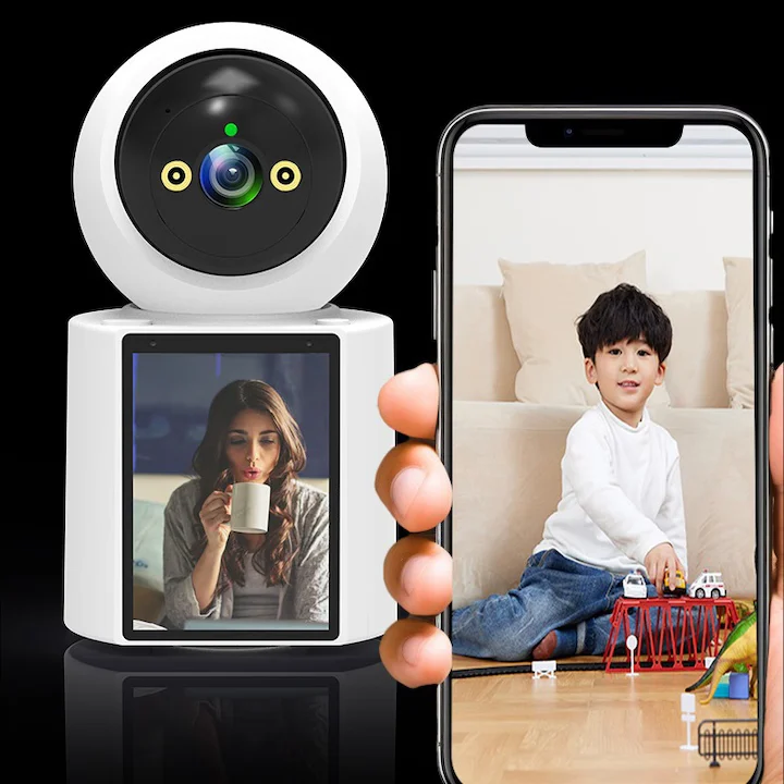 Camera de Supraveghere Inteligenta 4MP cu Ecran 2.8”, Rotire 360°, Vedere Nocturna Color, Detectare AI, Audio Bidirectional, Alarma Sonora și Luminoasa, Wireless, Control Vocal [3]